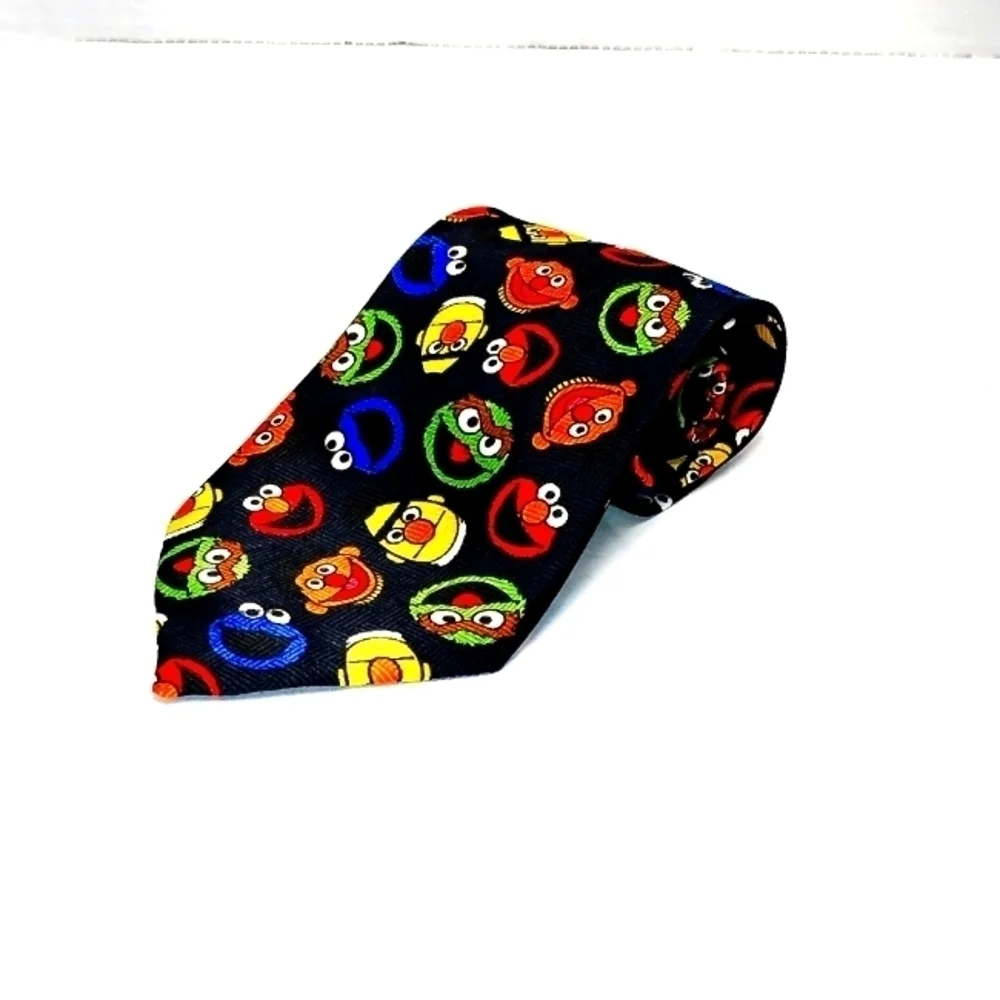 Sesame Street neck tie black background Birth Ernie and Cookie monster